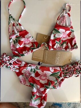 BENOA SWIM set: LUNA Top & Peggy Bottom (Size: Small; Print: Vintage Orchid)